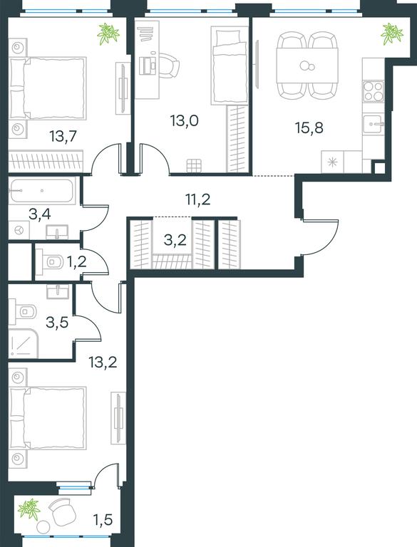 2-BD Apartment Sale, 79.7 sq. m. at Gorod V lesu, Gorod V Lesu Residential Complex, Village of Otradnoye, Krasnogorsk Urban District, Moscow Region, Russia #2 2-BD Apartment Sale, 79.7 sq. m. at Gorod V lesu, Gorod V Lesu Residential Complex, Village of Otradnoye, Krasnogorsk Urban District, Moscow Region, Russia #2