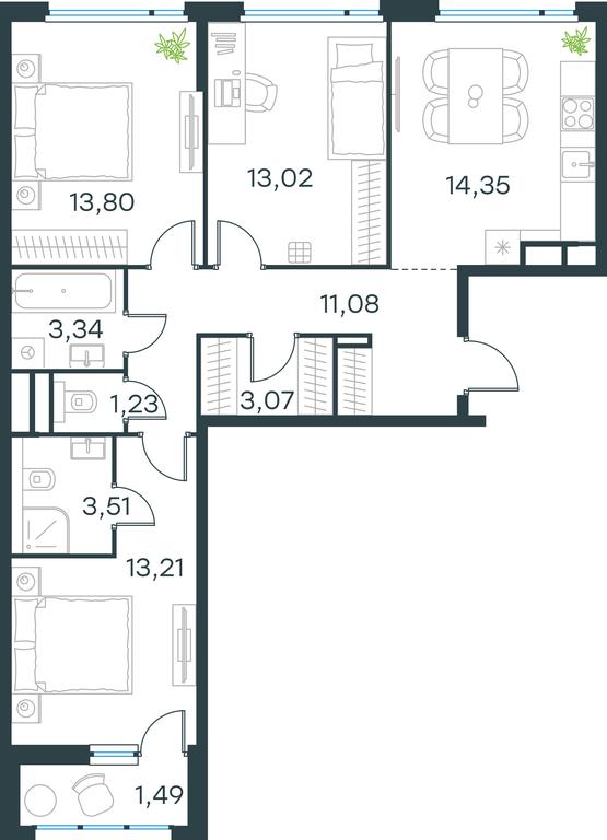 2-BD Apartment Sale, 79.7 sq. m. at Gorod V lesu, Gorod V Lesu Residential Complex, Village of Otradnoye, Krasnogorsk Urban District, Moscow Region, Russia #1 2-BD Apartment Sale, 79.7 sq. m. at Gorod V lesu, Gorod V Lesu Residential Complex, Village of Otradnoye, Krasnogorsk Urban District, Moscow Region, Russia #1