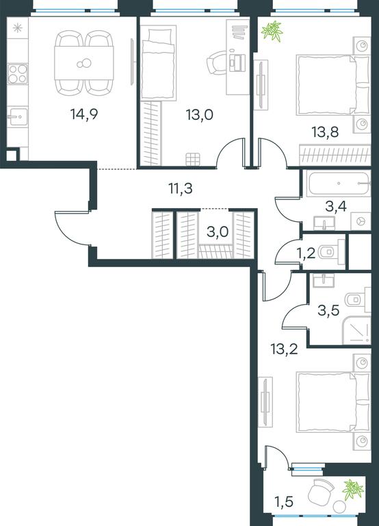 2-BD Apartment Sale, 78.8 sq. m. at Gorod V lesu, Gorod V Lesu Residential Complex, Village of Otradnoye, Krasnogorsk Urban District, Moscow Region, Russia #2 2-BD Apartment Sale, 78.8 sq. m. at Gorod V lesu, Gorod V Lesu Residential Complex, Village of Otradnoye, Krasnogorsk Urban District, Moscow Region, Russia #2