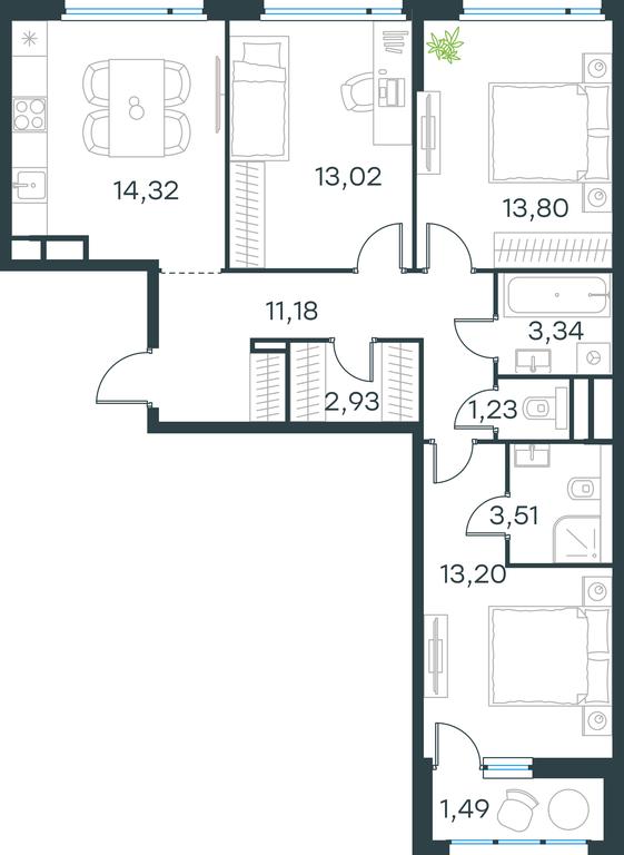 2-BD Apartment Sale, 78.8 sq. m. at Gorod V lesu, Gorod V Lesu Residential Complex, Village of Otradnoye, Krasnogorsk Urban District, Moscow Region, Russia #1 2-BD Apartment Sale, 78.8 sq. m. at Gorod V lesu, Gorod V Lesu Residential Complex, Village of Otradnoye, Krasnogorsk Urban District, Moscow Region, Russia #1