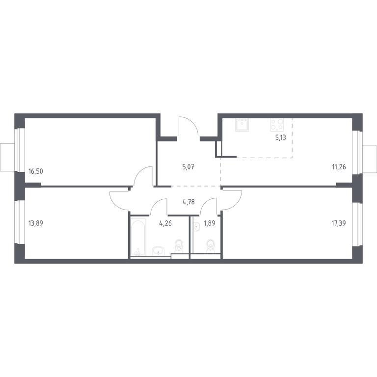 2-BD Apartment Sale, 80.17 sq. m. at Prigorod Lesnoe, Molodyozhny bulvar, 6, derevnya Misaylovo, Leninskiy City District, Moscow Region, Russia #1 2-BD Apartment Sale, 80.17 sq. m. at Prigorod Lesnoe, Molodyozhny bulvar, 6, derevnya Misaylovo, Leninskiy City District, Moscow Region, Russia #1