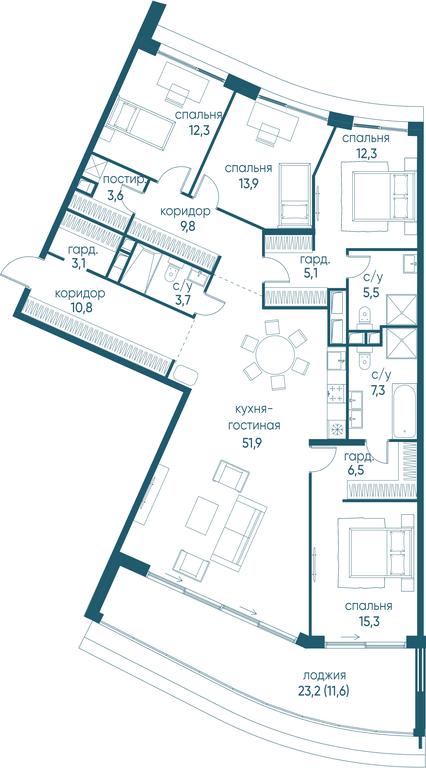 4-BD Apartment Sale, 172.7 sq. m. at Ostrov, Nizhnye Mnyovniki Street, 37Ас4, Moscow, Russia #1 4-BD Apartment Sale, 172.7 sq. m. at Ostrov, Nizhnye Mnyovniki Street, 37Ас4, Moscow, Russia #1