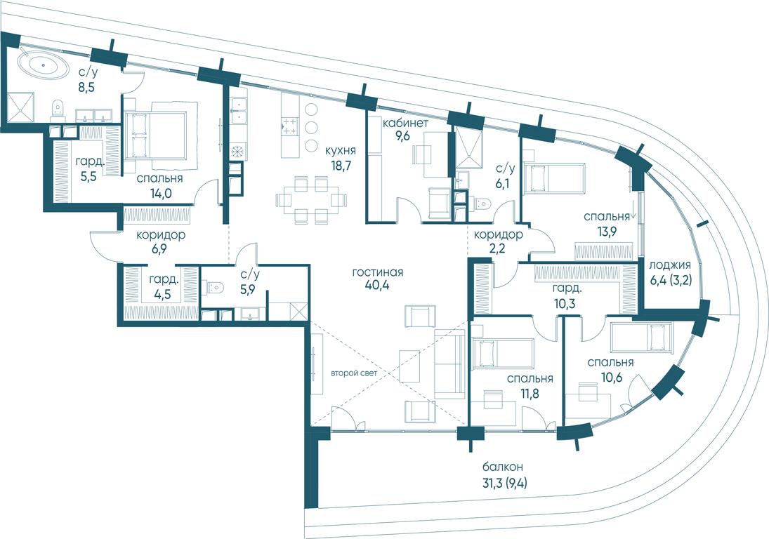 6-BD Apartment Sale, 180.8 sq. m. at Ostrov, Nizhnye Mnyovniki Street, 37Ас4, Moscow, Russia #1 6-BD Apartment Sale, 180.8 sq. m. at Ostrov, Nizhnye Mnyovniki Street, 37Ас4, Moscow, Russia #1