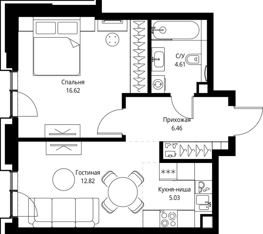 1-BD Apartment Sale, 45.54 sq. m. at MIRA, Mira Avenue, Moscow, Russia #1 1-BD Apartment Sale, 45.54 sq. m. at MIRA, Mira Avenue, Moscow, Russia #1