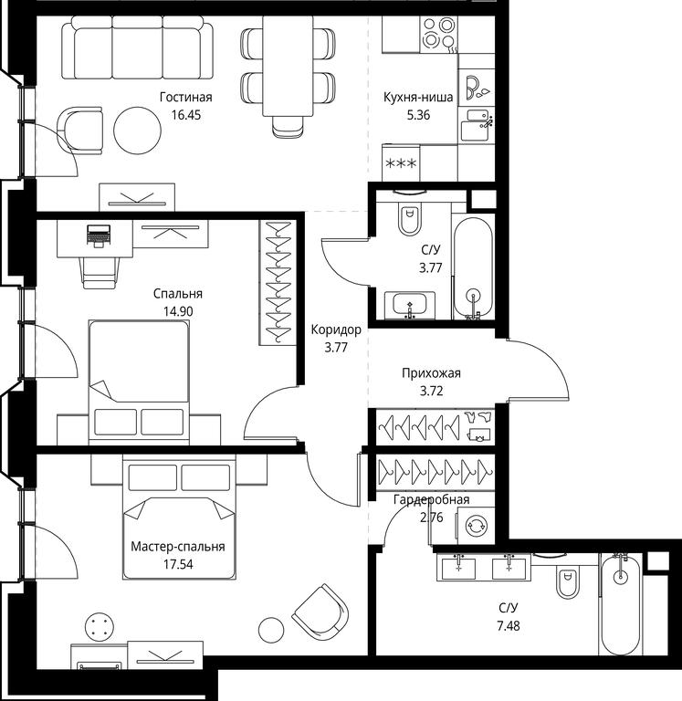 2-BD Apartment Sale, 75.75 sq. m. at MIRA, Mira Avenue, Moscow, Russia #1 2-BD Apartment Sale, 75.75 sq. m. at MIRA, Mira Avenue, Moscow, Russia #1