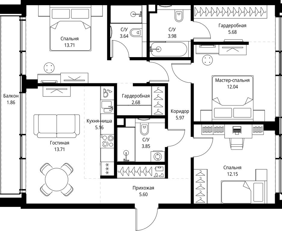 3-BD Apartment Sale, 90.03 sq. m. at MIRA, Mira Avenue, Moscow, Russia #1 3-BD Apartment Sale, 90.03 sq. m. at MIRA, Mira Avenue, Moscow, Russia #1