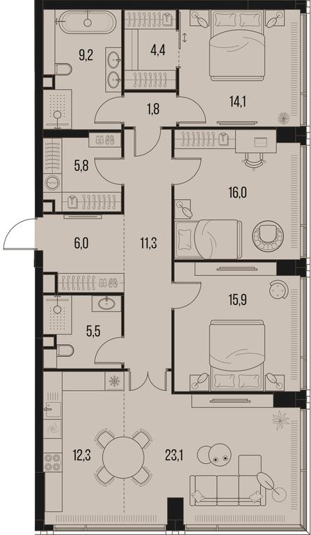 3-BD Apartment Sale, 125.4平方米 at High Life, Letnikovskaya Street, 11/10с1, Moscow, Russia #1 3-BD Apartment Sale, 125.4平方米 at High Life, Letnikovskaya Street, 11/10с1, Moscow, Russia #1