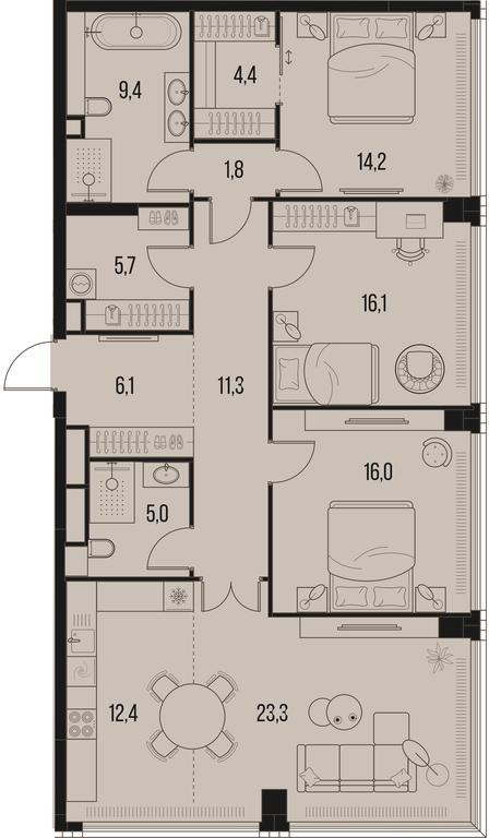 3-BD Apartment Sale, 125.7 sq. m. at High Life, Letnikovskaya Street, 11/10с1, Moscow, Russia #1 3-BD Apartment Sale, 125.7 sq. m. at High Life, Letnikovskaya Street, 11/10с1, Moscow, Russia #1