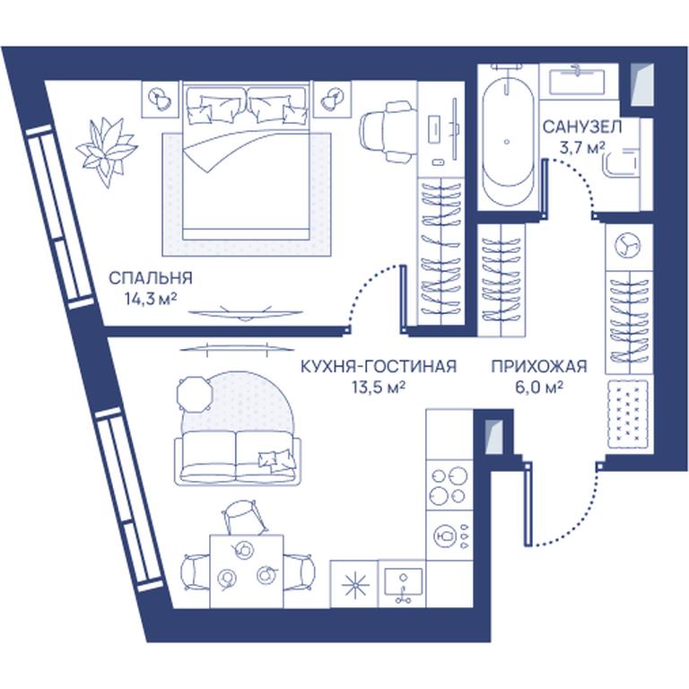 1-BD Apartment Sale, 37.5 sq. m. at Svet, Dmitrovskoye Highway, 83А, Moscow, Russia #1 1-BD Apartment Sale, 37.5 sq. m. at Svet, Dmitrovskoye Highway, 83А, Moscow, Russia #1