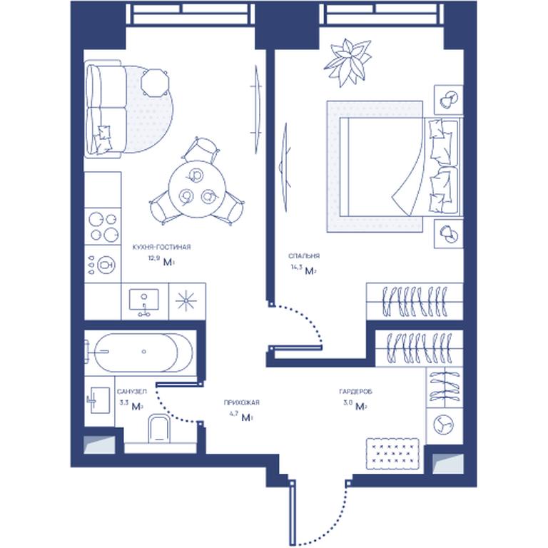 1-BD Apartment Sale, 38.2 sq. m. at Svet, Dmitrovskoye Highway, 83А, Moscow, Russia #1 1-BD Apartment Sale, 38.2 sq. m. at Svet, Dmitrovskoye Highway, 83А, Moscow, Russia #1