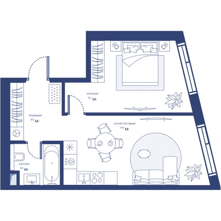 1-BD Apartment Sale, 41 sq. m. at Svet, Dmitrovskoye Highway, 83А, Moscow, Russia #1 1-BD Apartment Sale, 41 sq. m. at Svet, Dmitrovskoye Highway, 83А, Moscow, Russia #1