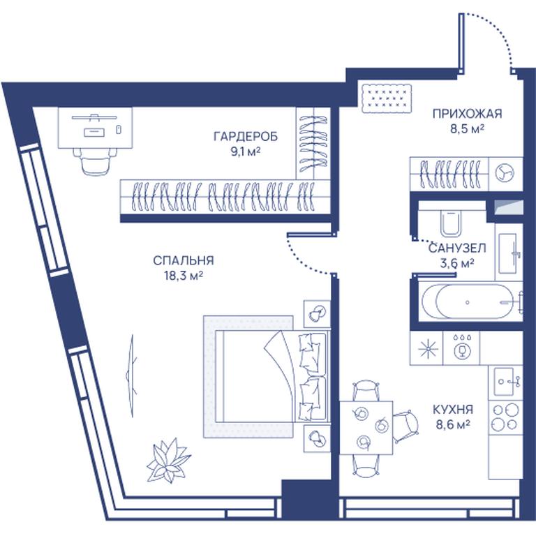 1-BD Apartment Sale, 48.1 sq. m. at Svet, Dmitrovskoye Highway, 83А, Moscow, Russia #1 1-BD Apartment Sale, 48.1 sq. m. at Svet, Dmitrovskoye Highway, 83А, Moscow, Russia #1