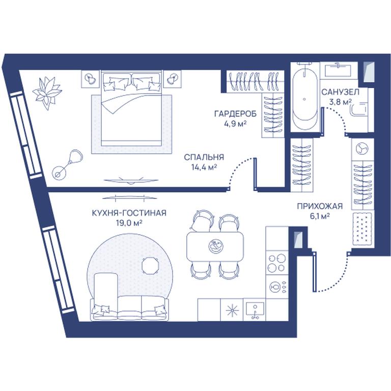 1-BD Apartment Sale, 48.2 sq. m. at Svet, Dmitrovskoye Highway, 83А, Moscow, Russia #1 1-BD Apartment Sale, 48.2 sq. m. at Svet, Dmitrovskoye Highway, 83А, Moscow, Russia #1