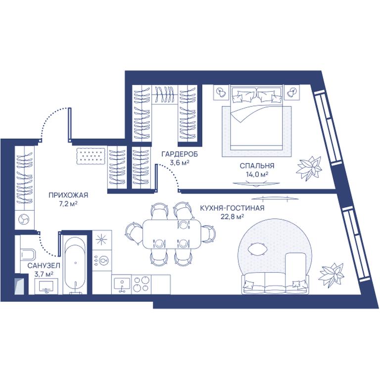 1-BD Apartment Sale, 51.3 sq. m. at Svet, Dmitrovskoye Highway, 83А, Moscow, Russia #1 1-BD Apartment Sale, 51.3 sq. m. at Svet, Dmitrovskoye Highway, 83А, Moscow, Russia #1