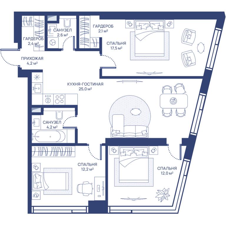 3-BD Apartment Sale, 82.2 sq. m. at Svet, Dmitrovskoye Highway, 83А, Moscow, Russia #1 3-BD Apartment Sale, 82.2 sq. m. at Svet, Dmitrovskoye Highway, 83А, Moscow, Russia #1