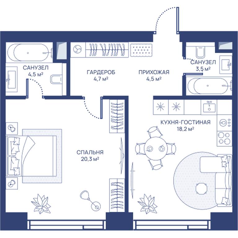1-BD Apartment Sale, 55.7 sq. m. at Svet, Dmitrovskoye Highway, 83А, Moscow, Russia #1 1-BD Apartment Sale, 55.7 sq. m. at Svet, Dmitrovskoye Highway, 83А, Moscow, Russia #1