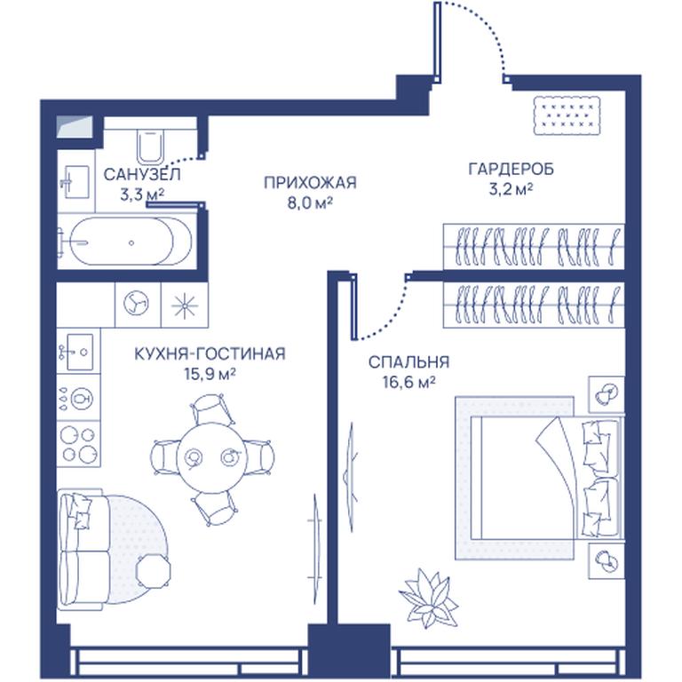 1-BD Apartment Sale, 47 sq. m. at Svet, Dmitrovskoye Highway, 83А, Moscow, Russia #1 1-BD Apartment Sale, 47 sq. m. at Svet, Dmitrovskoye Highway, 83А, Moscow, Russia #1