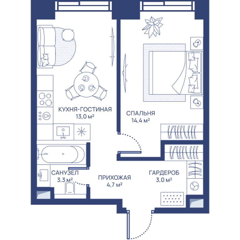 1-BD Apartment Sale, 38.4 sq. m. at Svet, Dmitrovskoye Highway, 83А, Moscow, Russia #1 1-BD Apartment Sale, 38.4 sq. m. at Svet, Dmitrovskoye Highway, 83А, Moscow, Russia #1