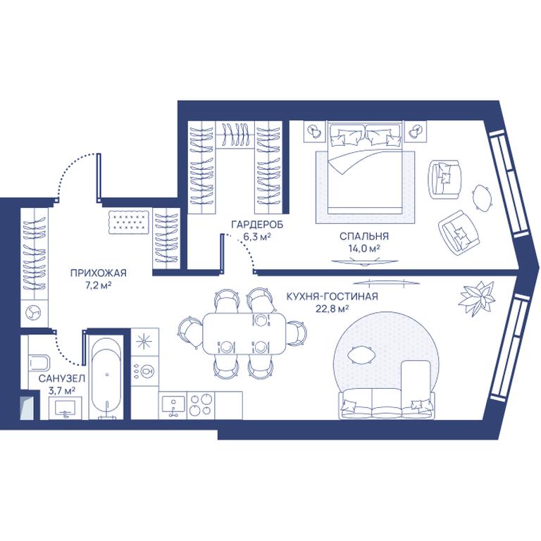 1-BD Apartment Sale, 54 sq. m. at Svet, Dmitrovskoye Highway, 83А, Moscow, Russia #1