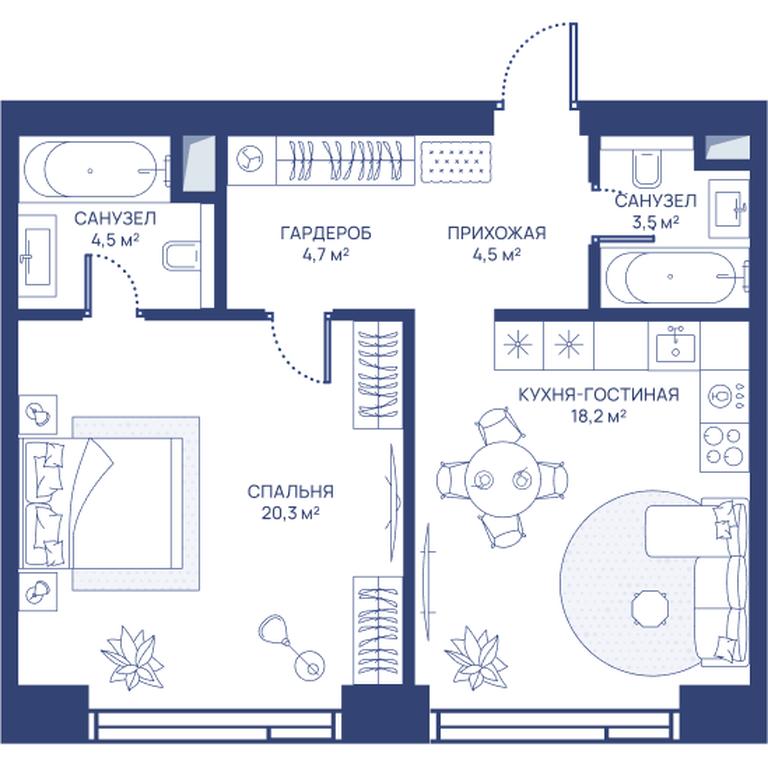 1-BD Apartment Sale, 55.7 sq. m. at Svet, Dmitrovskoye Highway, 83А, Moscow, Russia #1 1-BD Apartment Sale, 55.7 sq. m. at Svet, Dmitrovskoye Highway, 83А, Moscow, Russia #1