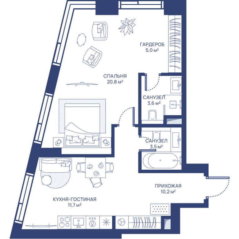 1-BD Apartment Sale, 54.8 sq. m. at Svet, Dmitrovskoye Highway, 83А, Moscow, Russia #1 1-BD Apartment Sale, 54.8 sq. m. at Svet, Dmitrovskoye Highway, 83А, Moscow, Russia #1