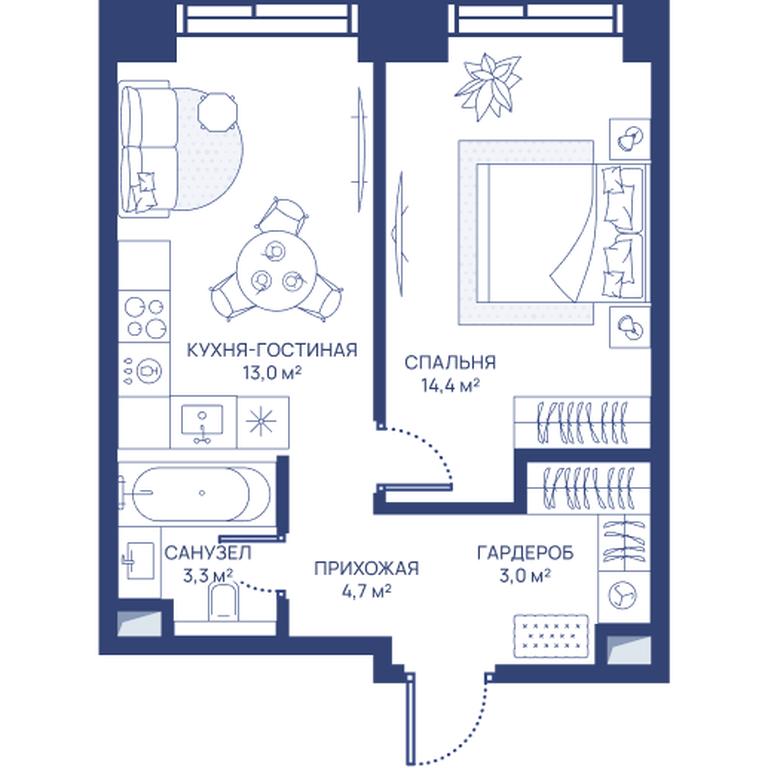1-BD Apartment Sale, 38.4 sq. m. at Svet, Dmitrovskoye Highway, 83А, Moscow, Russia #1 1-BD Apartment Sale, 38.4 sq. m. at Svet, Dmitrovskoye Highway, 83А, Moscow, Russia #1