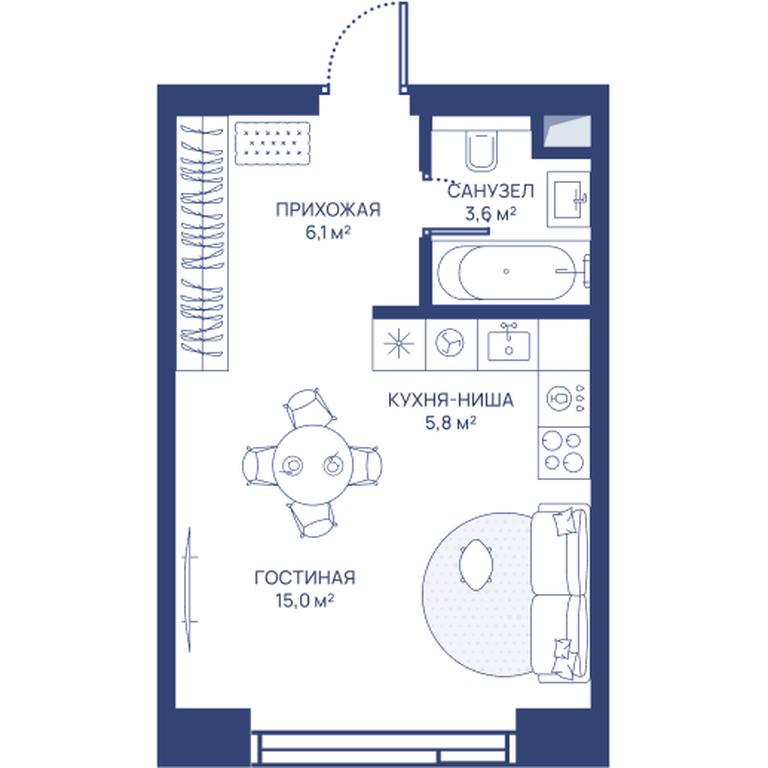Apartment Sale, 30.5 sq. m. at Svet, Dmitrovskoye Highway, 83А, Moscow, Russia #1