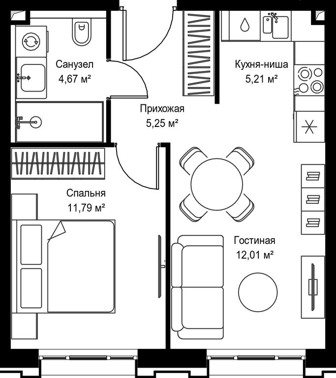 1-BD Apartment Sale, 38.93 sq. m. at Seliger City, Ilmenskiy Drive, 14к3, Moscow, Russia #2 1-BD Apartment Sale, 38.93 sq. m. at Seliger City, Ilmenskiy Drive, 14к3, Moscow, Russia #2