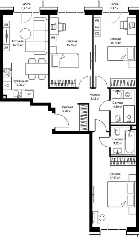 3-BD Apartment Sale, 89.69平方米 at Seliger City, Ilmenskiy Drive, 14к3, Moscow, Russia #2 3-BD Apartment Sale, 89.69平方米 at Seliger City, Ilmenskiy Drive, 14к3, Moscow, Russia #2