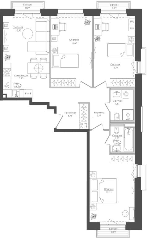 3-BD Apartment Sale, 92.82平方米 at Seliger City, Ilmenskiy Drive, 14к3, Moscow, Russia #1 3-BD Apartment Sale, 92.82平方米 at Seliger City, Ilmenskiy Drive, 14к3, Moscow, Russia #1
