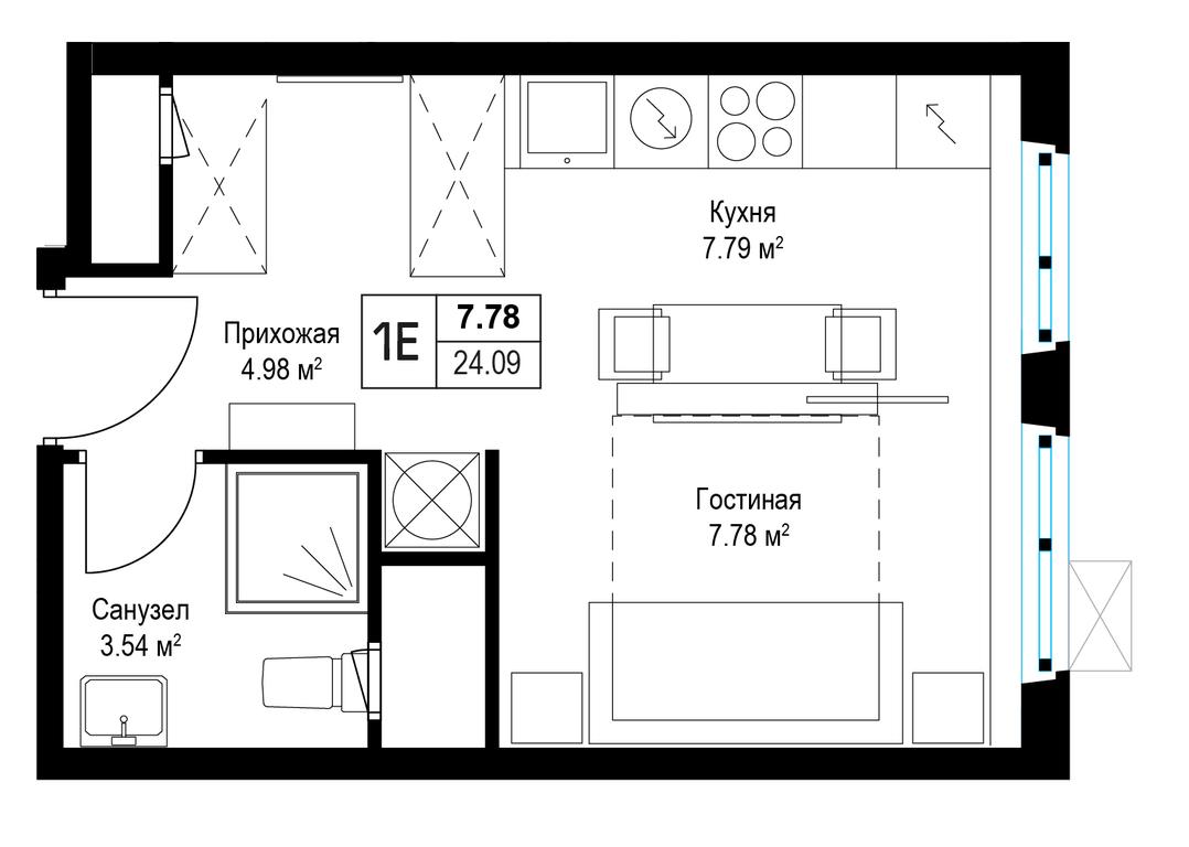 Apartment Sale, 24.2 sq. m. at Eko Vidnoe 2.0, kvartal Tsentralny, 1, Kupelinka Subdistrict, derevnya Sapronovo, Leninskiy City District, Moscow Region, Russia #1 Apartment Sale, 24.2 sq. m. at Eko Vidnoe 2.0, kvartal Tsentralny, 1, Kupelinka Subdistrict, derevnya Sapronovo, Leninskiy City District, Moscow Region, Russia #1