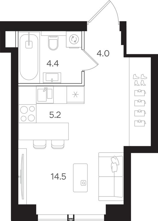 Apartment Sale, 28.1平方米 at Mangazeya na Tulskoy, Bolshaya Tulskaya Street, Moscow, Russia #1 Apartment Sale, 28.1平方米 at Mangazeya na Tulskoy, Bolshaya Tulskaya Street, Moscow, Russia #1