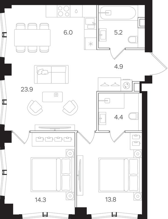 2-BD Apartment Sale, 72.5 sq. m. at Mangazeya na Tulskoy, Bolshaya Tulskaya Street, Moscow, Russia #1 2-BD Apartment Sale, 72.5 sq. m. at Mangazeya na Tulskoy, Bolshaya Tulskaya Street, Moscow, Russia #1