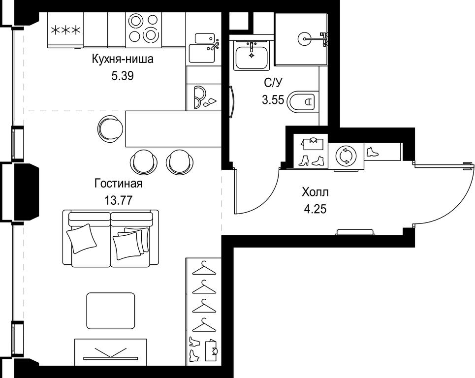 Apartment Sale, 26.96平方米 at SET, Vereyskaya Street, Moscow, Russia #1 Apartment Sale, 26.96平方米 at SET, Vereyskaya Street, Moscow, Russia #1