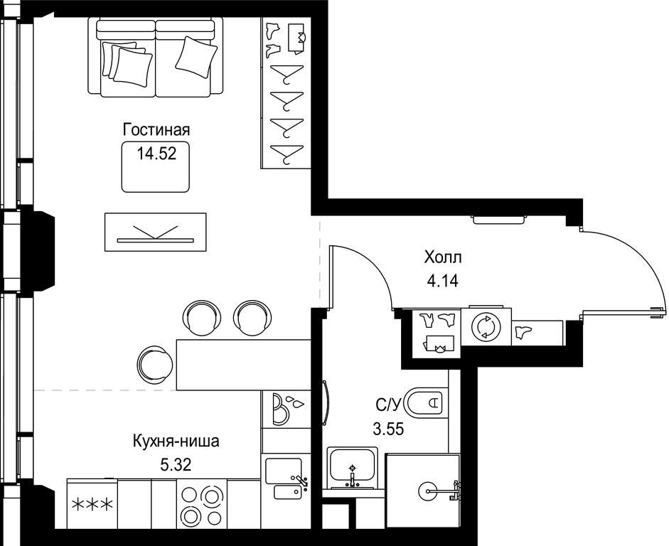 Apartment Sale, 27.53平方米 at SET, Vereyskaya Street, Moscow, Russia #1