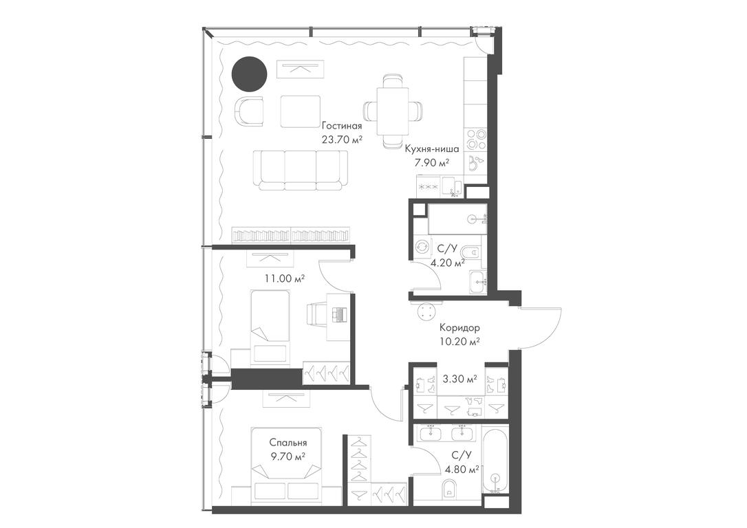 2-BD Apartment Sale, 79.4 sq. m. at Slava, Leningradskiy Avenue, 8с10, Moscow, Russia #1 2-BD Apartment Sale, 79.4 sq. m. at Slava, Leningradskiy Avenue, 8с10, Moscow, Russia #1