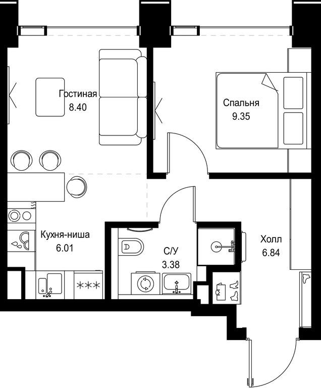 1-BD Apartment Sale, 33.98 sq. m. at SET, Vereyskaya Street, Moscow, Russia #1 1-BD Apartment Sale, 33.98 sq. m. at SET, Vereyskaya Street, Moscow, Russia #1