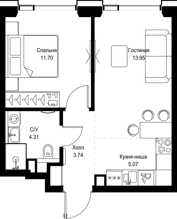 1-BD Apartment Sale, 38.77 sq. m. at SET, Vereyskaya Street, Moscow, Russia #1 1-BD Apartment Sale, 38.77 sq. m. at SET, Vereyskaya Street, Moscow, Russia #1