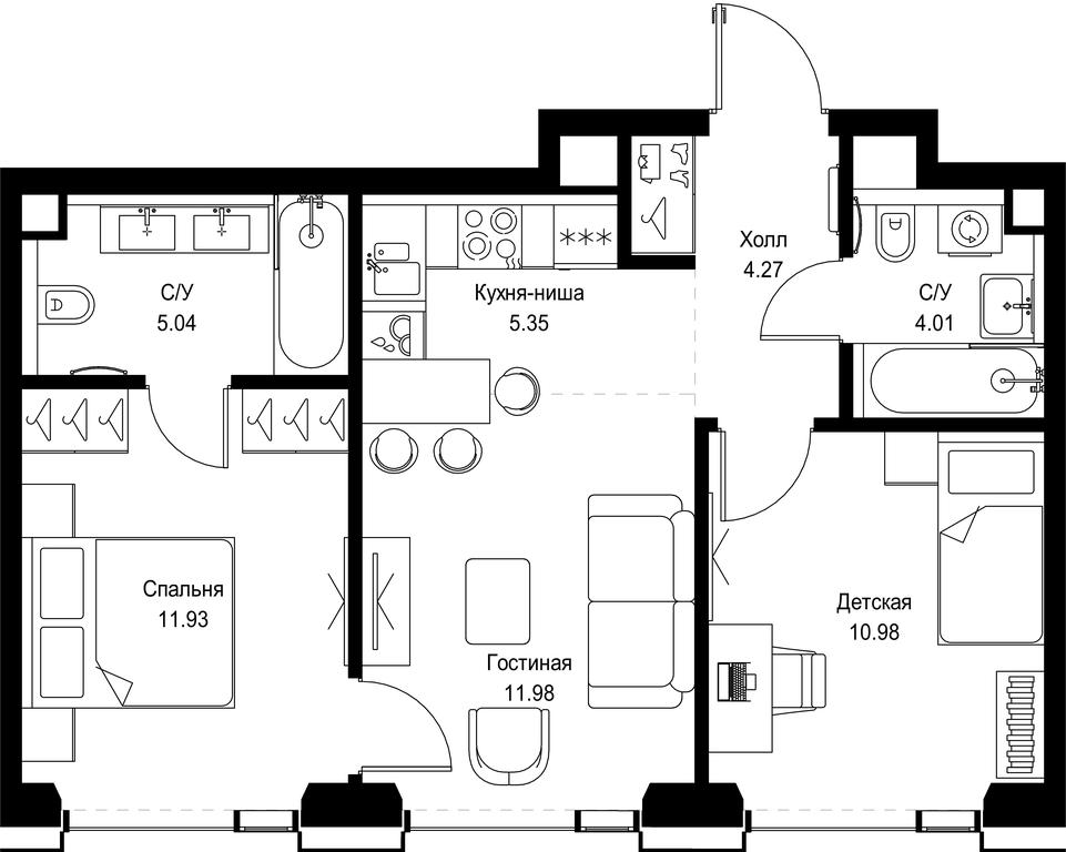2-BD Apartment Sale, 53.56 sq. m. at SET, Vereyskaya Street, Moscow, Russia #1 2-BD Apartment Sale, 53.56 sq. m. at SET, Vereyskaya Street, Moscow, Russia #1