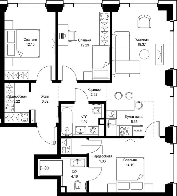 3-BD Apartment Sale, 83.06平方米 at SET, Vereyskaya Street, Moscow, Russia #1 3-BD Apartment Sale, 83.06平方米 at SET, Vereyskaya Street, Moscow, Russia #1