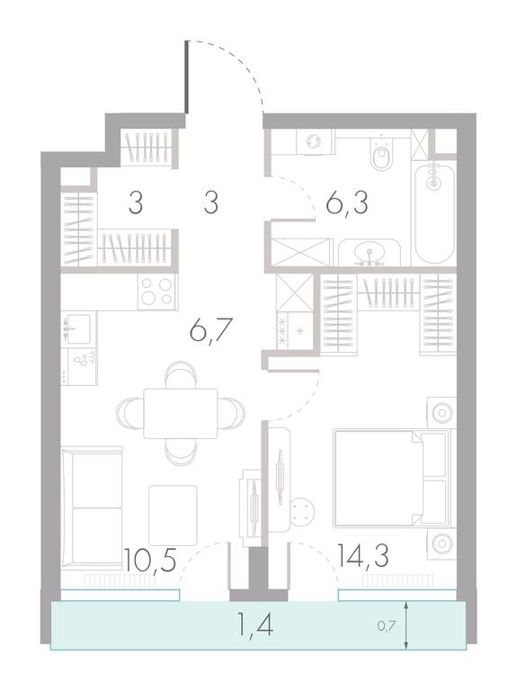 1-BD Apartment Sale, 45.2平方米 at River Park Towers, Kutuzovsky Drive, 16с1, Moscow, Russia #1 1-BD Apartment Sale, 45.2平方米 at River Park Towers, Kutuzovsky Drive, 16с1, Moscow, Russia #1