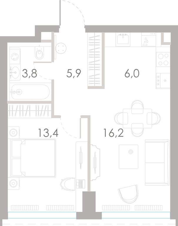 1-BD Apartment Sale, 45.3 sq. m. at River Park Towers, Kutuzovsky Drive, 16с1, Moscow, Russia #1 1-BD Apartment Sale, 45.3 sq. m. at River Park Towers, Kutuzovsky Drive, 16с1, Moscow, Russia #1