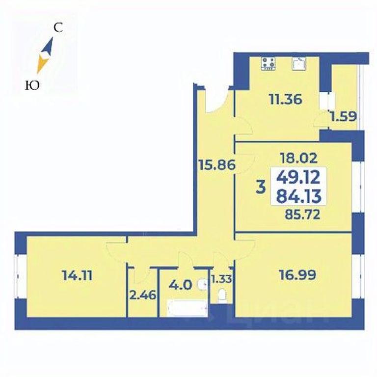 2-BD Apartment Sale, 85.72 sq. m. at Edelveys, Lugovaya ulitsa, derevnya Rogozinino, Pervomayskoye Settlement, Moscow, Russia #1