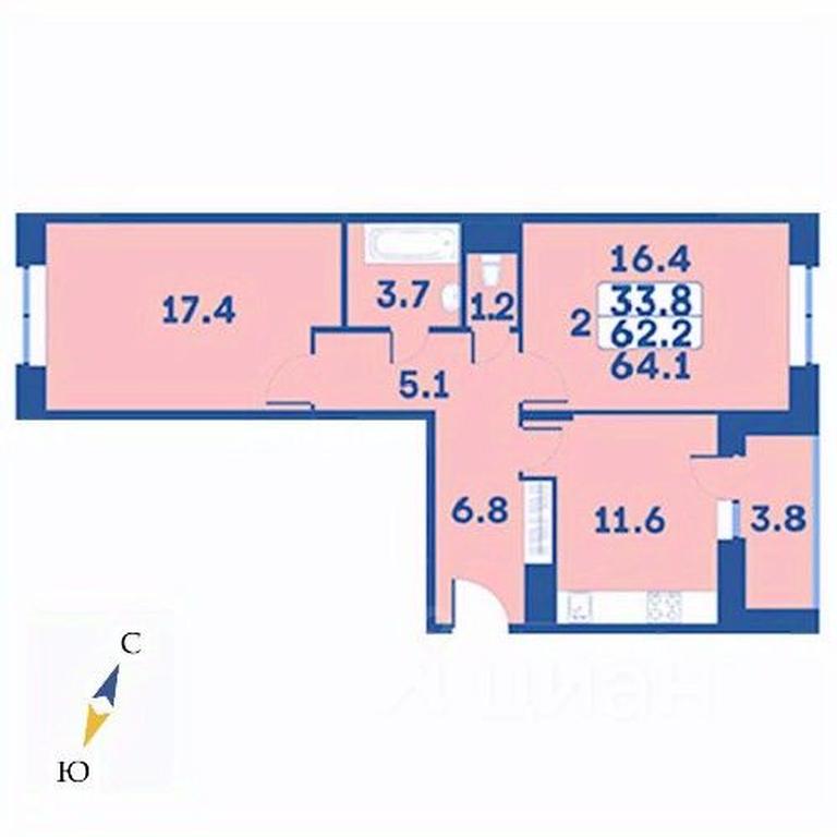 1-BD Apartment Sale, 64.1平方米 at Edelveys, Lugovaya ulitsa, derevnya Rogozinino, Pervomayskoye Settlement, Moscow, Russia #1