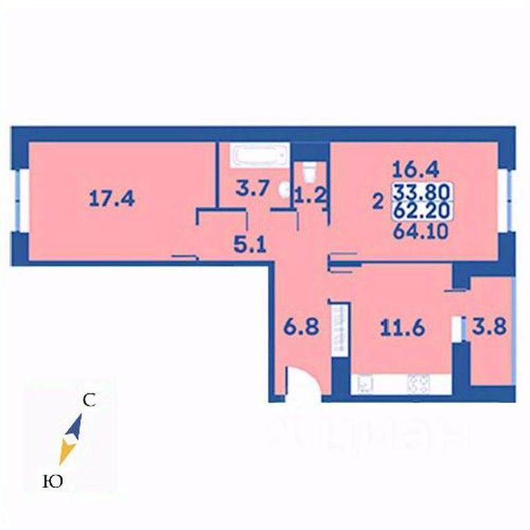 1-BD Apartment Sale, 64.1平方米 at Edelveys, Lugovaya ulitsa, derevnya Rogozinino, Pervomayskoye Settlement, Moscow, Russia #1