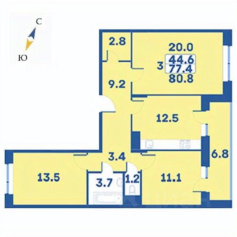 2-BD Apartment Sale, 80.8 sq. m. at Edelveys, Lugovaya ulitsa, derevnya Rogozinino, Pervomayskoye Settlement, Moscow, Russia #1 2-BD Apartment Sale, 80.8 sq. m. at Edelveys, Lugovaya ulitsa, derevnya Rogozinino, Pervomayskoye Settlement, Moscow, Russia #1