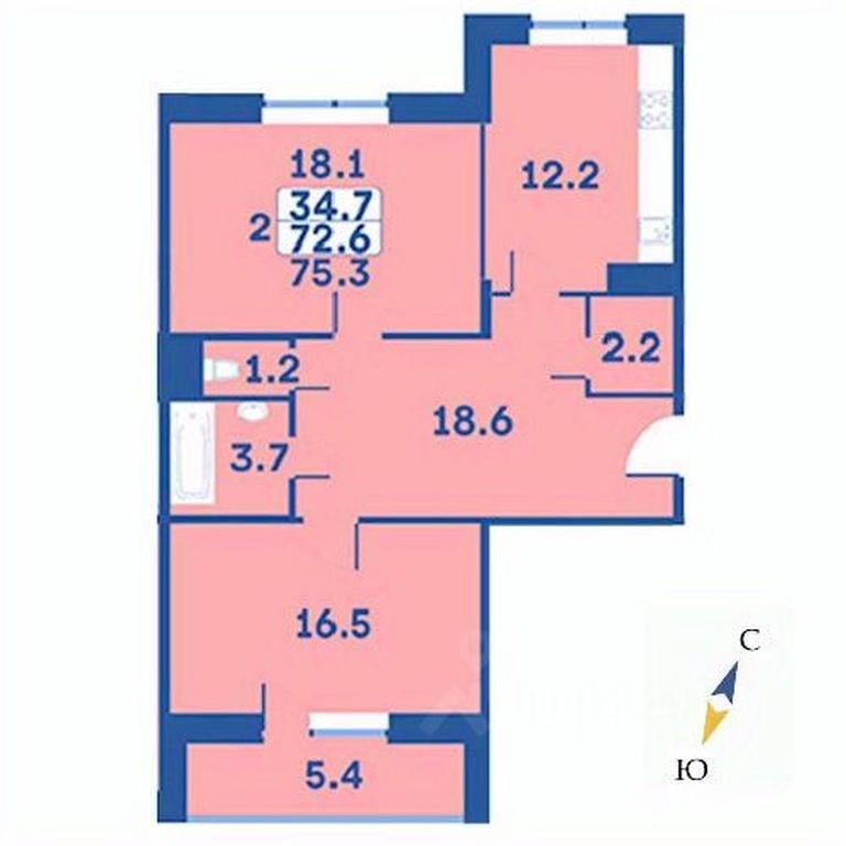 1-BD Apartment Sale, 75.3平方米 at Edelveys, Lugovaya ulitsa, derevnya Rogozinino, Pervomayskoye Settlement, Moscow, Russia #1