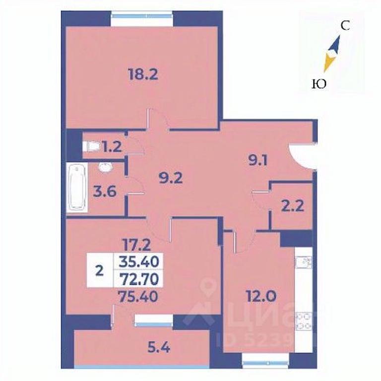 1-BD Apartment Sale, 75.4平方米 at Edelveys, Lugovaya ulitsa, derevnya Rogozinino, Pervomayskoye Settlement, Moscow, Russia #1