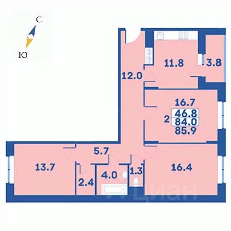 2-BD Apartment Sale, 85.9 sq. m. at Edelveys, Lugovaya ulitsa, derevnya Rogozinino, Pervomayskoye Settlement, Moscow, Russia #1