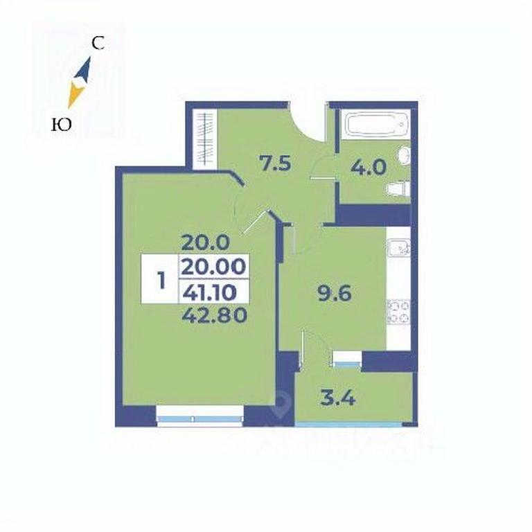 Apartment Sale, 42.8平方米 at Edelveys, Lugovaya ulitsa, derevnya Rogozinino, Pervomayskoye Settlement, Moscow, Russia #1